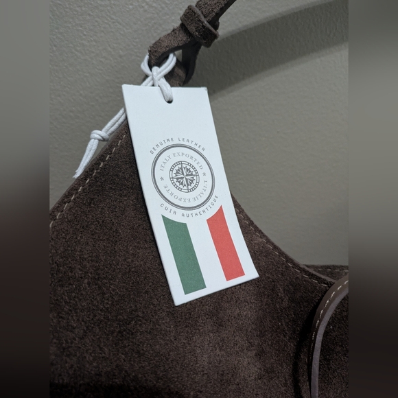 Brown Genuine Leather Made In Italy Italian Hand Bag Handbag Shoulder Bag Purse - Picture 5 of 12